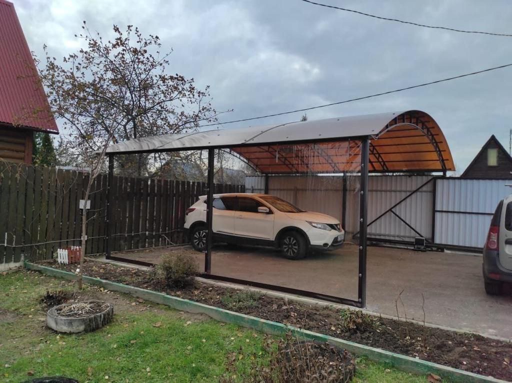 Прозрачные шторы ПВХ для навеса под автомобиль в посёлке Теткино